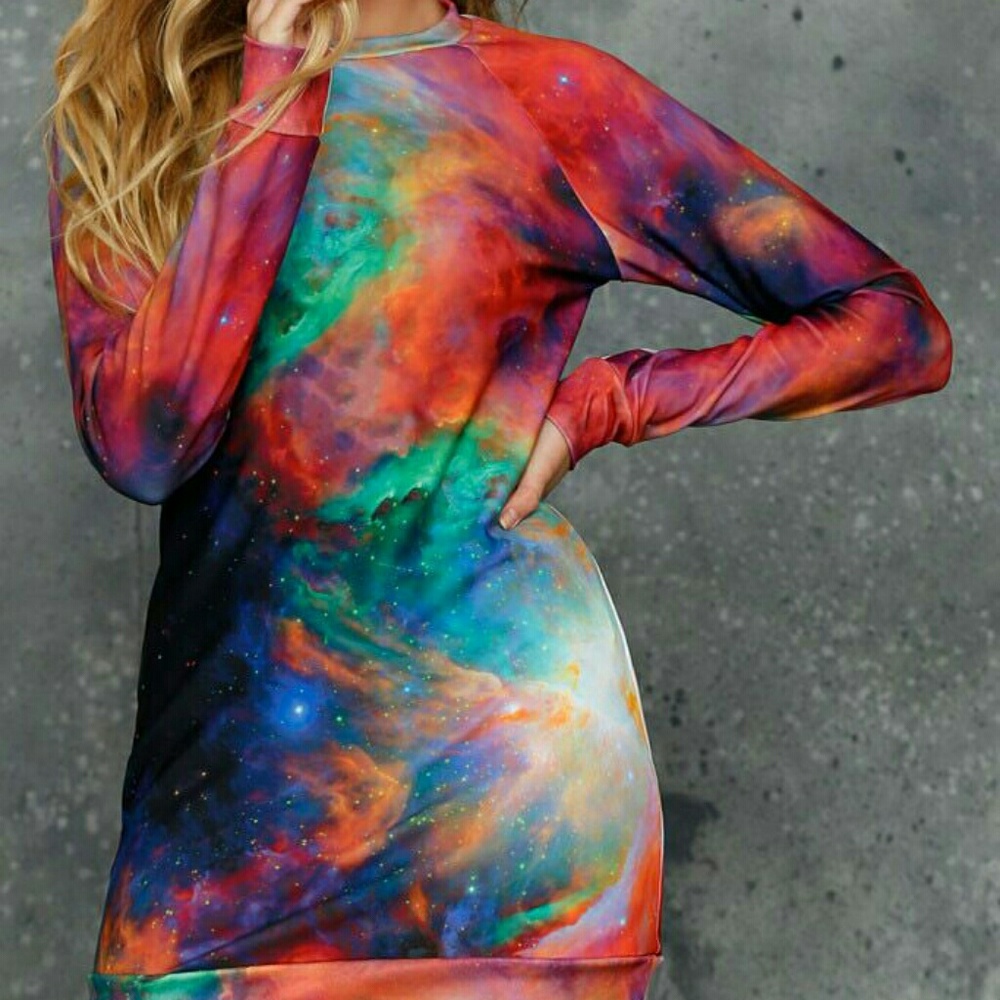 BlackMilk Galaxy Rainbow Sweater Dress
